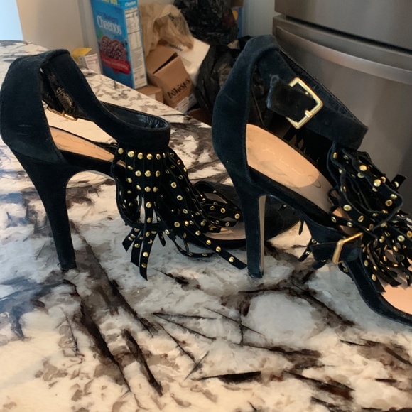 Also black suede double fring strap heels. Worn 3x 125 retail - Picture 2 of 9